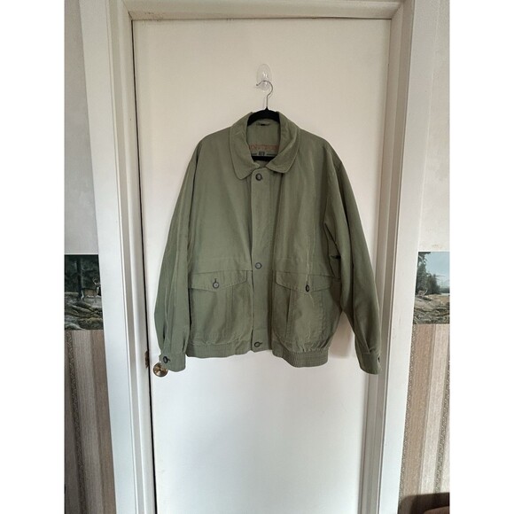 Flight Other - Vintage John Steven's Men's Quality Outwear Bomber Jacket Green SZ 58 L Gorpcore